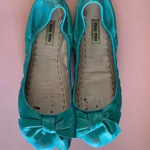 Miu Miu ballerinas, flat 7,5 almost new Turquoise